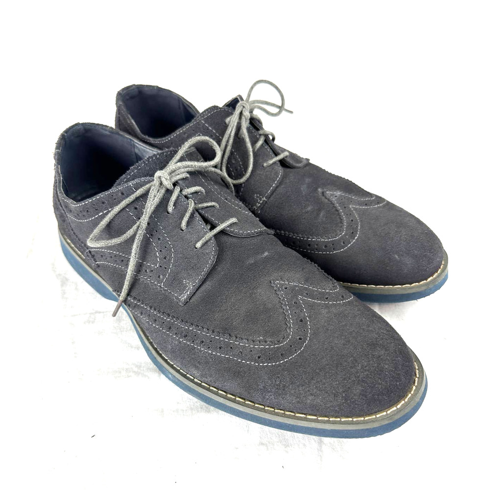 Josef Abboud Gray Grey Suede Oxford Shoe Size 12 - Picture 1 of 9